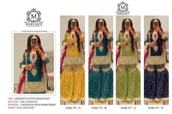 Yellow Georgette Sharara Pakistani Style Embroidered Elegance Pakistani Suits Wholesale
