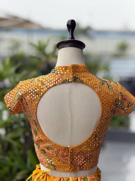 Haldi Special Yellow Organza Digital Printed Lehenga Choli with Sequin Work Designer Lehenga Choli