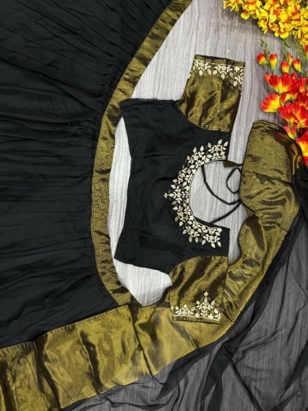 Half Saree Lehenga Set New Collection Chiffon Jari Patta Heavy Work Royal Export Bestseller Half Saree Lehenga