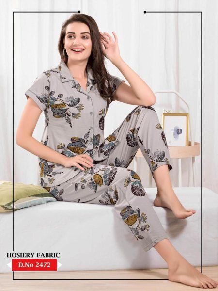 Half Sleeve Cotton Nightwear Set for Ladies Comfortable Pajama Set for Daily Use Night Suit Wholesale