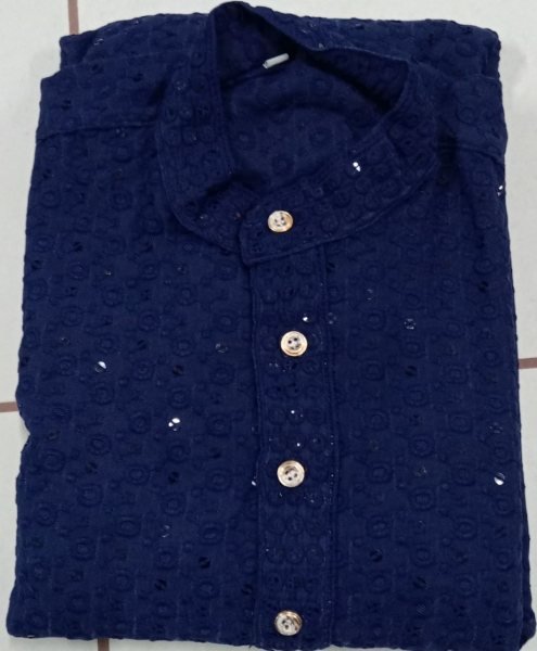 Handcrafted Navy Blue New Arrival Cotton Embroidery Kurta for Men at Wholesale Price Kurta Pajama Wholesale