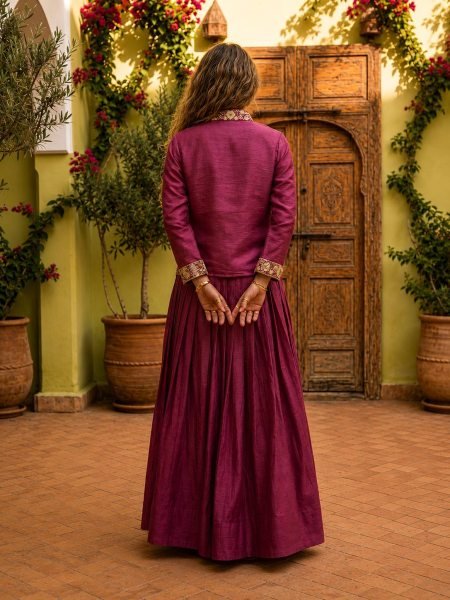 Handcrafted Onion Pink Designer Zazu Silk Lehenga with Embroidered Jacket Designer Lehenga Choli