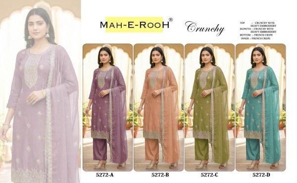 Handcrafted Peach Premium Shaded Party Wear Suit Set with Zarkan Handwork for Women Embroidery Suits Wholesale