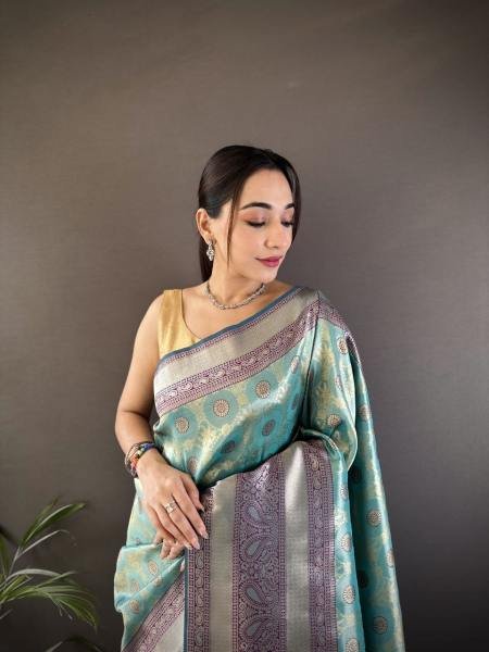 Handpicked Pure Dharmavaram Silk Saree with Copper and Gold Zari Weaving At Best Price Embroidery Sarees Wholesale