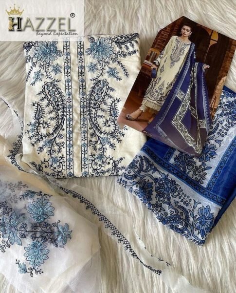 Hazel Pakistani Designer Suit with Embroidery & Digital Print Dupatta Pakistani Suits Wholesale