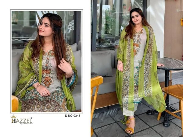 Hazzel Designer Pakistani Suits Printed Cotton Embroidered Collection Pakistani Suits Wholesale