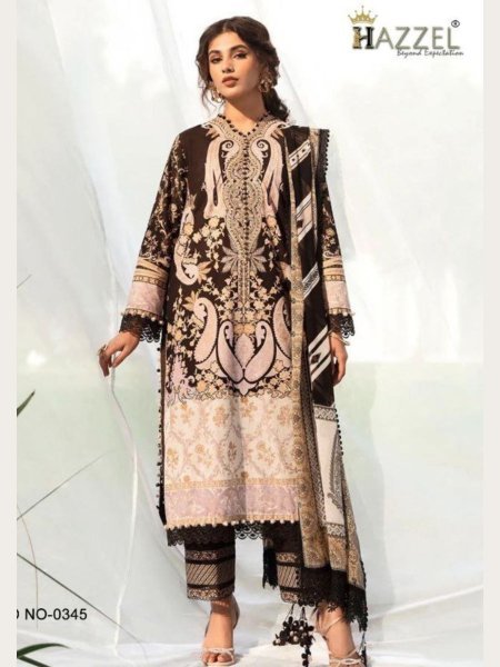 Hazzel Sana Safinaz Pakistani Suits Embroidered Cotton Dupatta Collection 