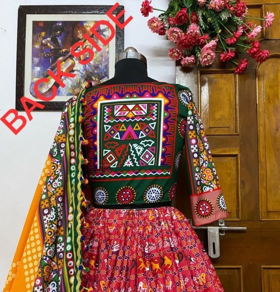 Heavy Butter Silk Navratri Lehenga Choli With Mirror Work Dupatta Navratri Lehnega Choli