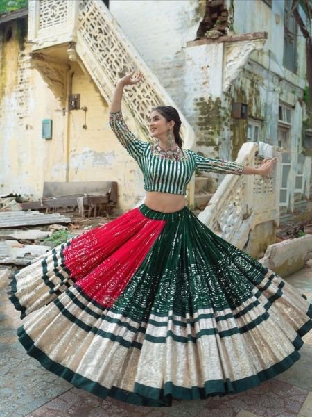 Heavy Butter Silk With Mirror Work Lehenga Choli 