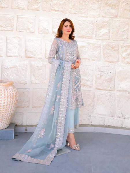 Heavy Butterfly Net Embroidered Work Suit  