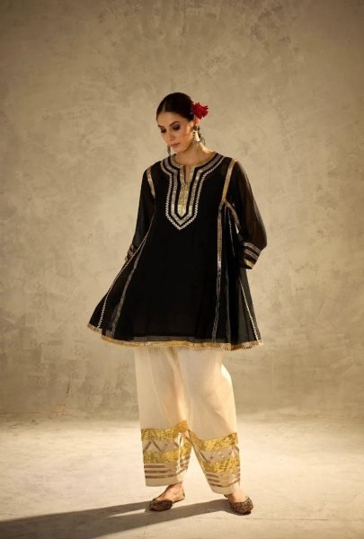 Heavy Chanderi Kurti Co-Ord Set with Lampi Lace Wholesale Collection CO ORD Sets