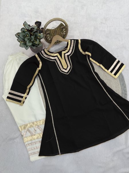 Heavy Chanderi Kurti Co-Ord Set with Lampi Lace Wholesale Collection CO ORD Sets