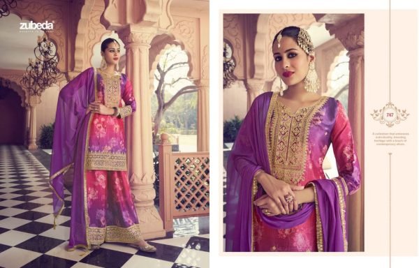 Heavy Chinon Silk Embroidered Suit With Embroidery   Print Work Ready to Wear Ready To Wear Collection