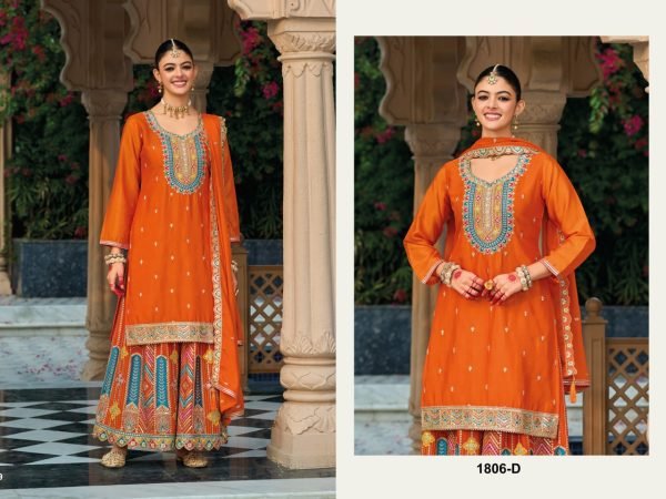Heavy Chinon With Multi Thread And Zari Embroidery Pakistani Style Suit Shop Wholesale and Save Big Pakistani Suits Wholesale