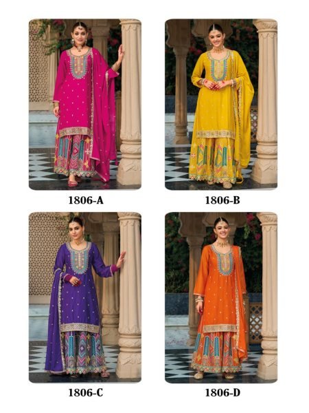 Heavy Chinon With Multi Thread And Zari Embroidery Pakistani Style Suit Shop Wholesale and Save Big Pakistani Suits Wholesale