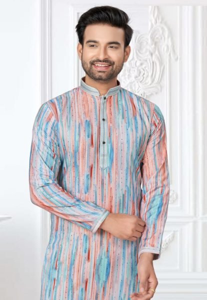 Heavy Cotton Digital Print with Sequance Work Wedding  Kurta Pajama For mens  Kurta Pajama Wholesale