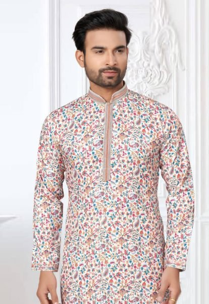 Heavy Cotton Digital Print with Sequance Work Wedding  Kurta Pajama For mens  Kurta Pajama Wholesale