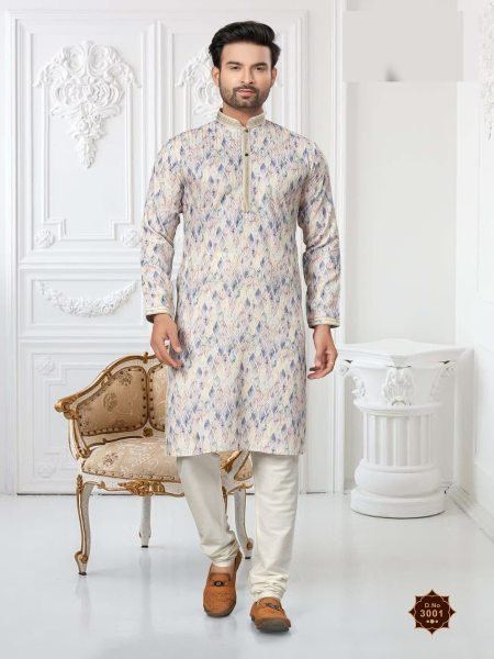 Heavy Cotton Digital Print with Sequance Work Wedding  Kurta Pajama For mens  Kurta Pajama Wholesale