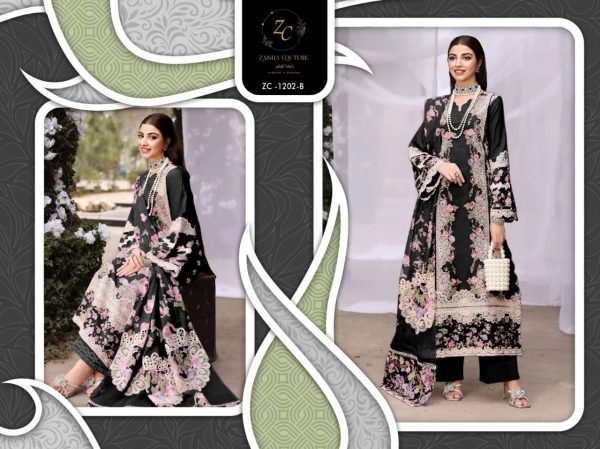 Heavy Cotton Embroidered Suit With Muslin Dupatta Wholesale Price Pakistani Suits Wholesale