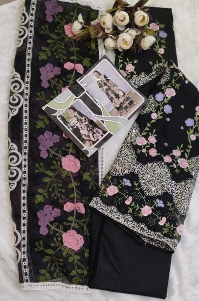Heavy Cotton Embroidered Suit With Muslin Dupatta Wholesale Price Pakistani Suits Wholesale