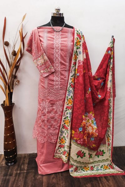 Heavy Cotton With Embroidery Work Pakisatani suit Collection  Pakistani Suits Wholesale