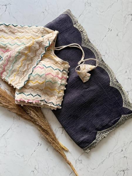 Heavy Crunchy Silk Saree with Multi Thread Work And Fully Stitched Blouse Silk Sarees Wholesale