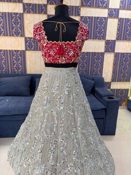 Heavy Embroidered Georgette Lehenga Choli With Butterfly Net Dupatta For Bridal Wear Designer Lehenga Choli