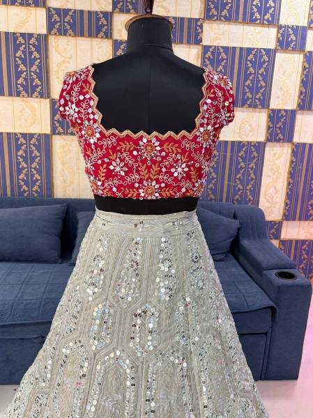 Heavy Embroidered Georgette Lehenga Choli With Butterfly Net Dupatta For Bridal Wear Designer Lehenga Choli