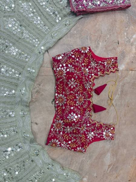 Heavy Embroidered Georgette Lehenga Choli With Butterfly Net Dupatta For Bridal Wear Designer Lehenga Choli