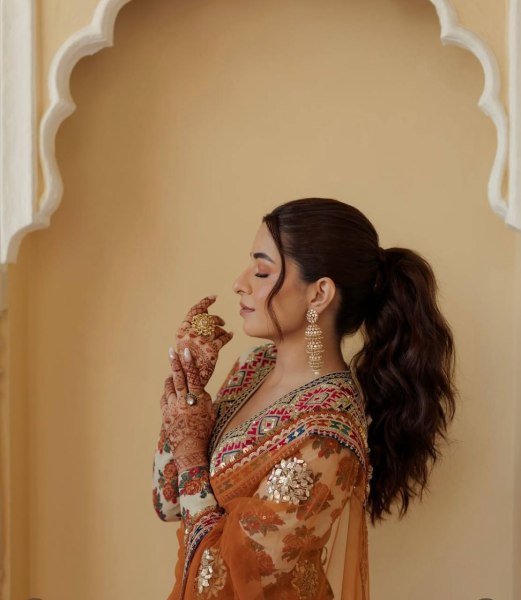 Bridal Look Orange Net Saree with Heavy Embroidery & Stitched Silk Blouse Ready to Wear Designer Wedding Sarees Wholesale