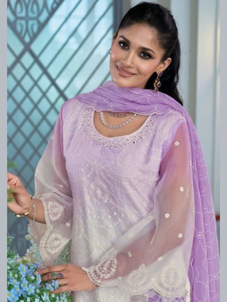 Heavy Embroidered Organza Suit With Silk Bottom Zaveri Femina Edition Salwar Kameez