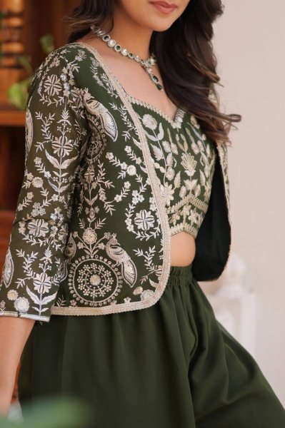   Heavy embroidery Top Palazzo set For Women  Ready To Wear Collection