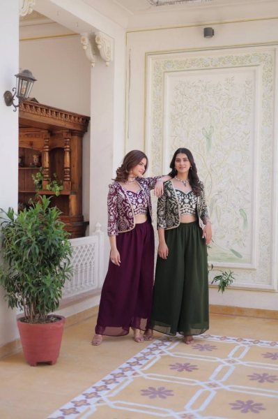   Heavy embroidery Top Palazzo set For Women  Ready To Wear Collection