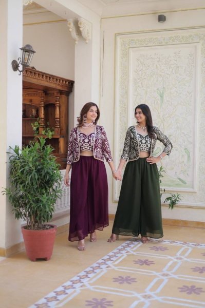   Heavy embroidery Top Palazzo set For Women  Ready To Wear Collection