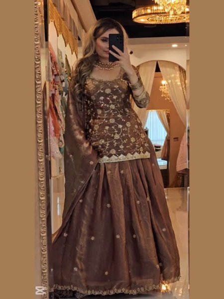 Heavy Fandy Silk Lehenga Set with Zari and Sequin Detailing Luxe Festive Edit  Ready To Wear Suit