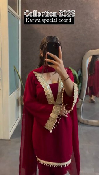 Heavy Faux Georgette 5mm Sequins Embroidered Suit Set with Dupatta At Manufacturer Rate Georgette Kurti 