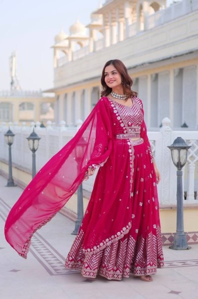 Heavy Faux Georgette Embroidery wok Lehenga Choli Designer Lehenga Choli