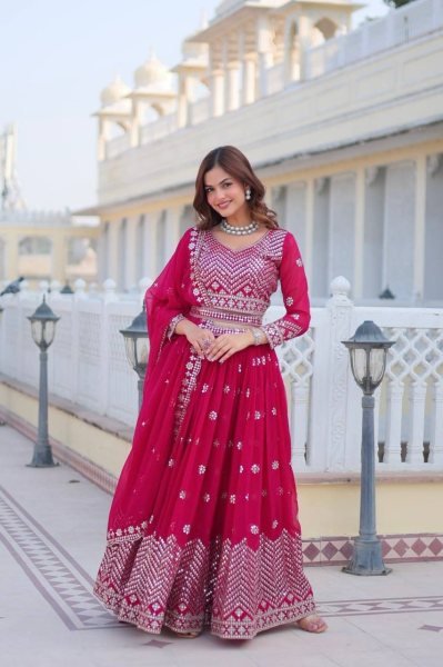 Heavy Faux Georgette Embroidery wok Lehenga Choli Designer Lehenga Choli