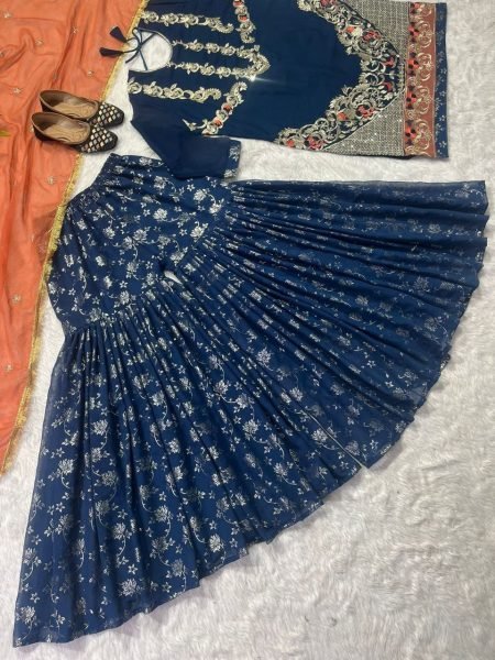  Heavy Faux Georgette Fabric With Heavy Embroidery  Work Sharara Suits  Ready To Wear Collection