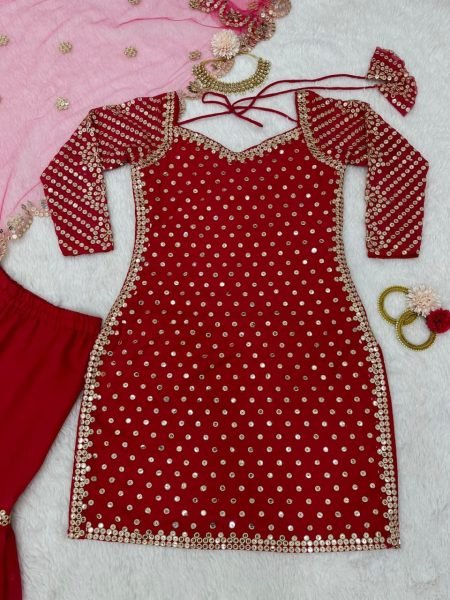 Heavy Faux Georgette Sharara Set  Ready To Wear Collection