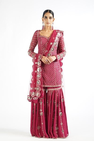 Heavy Faux Georgette Sharara Set  Ready To Wear Collection