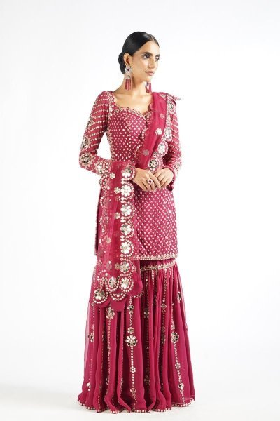Heavy Faux Georgette Sharara Set  Ready To Wear Collection