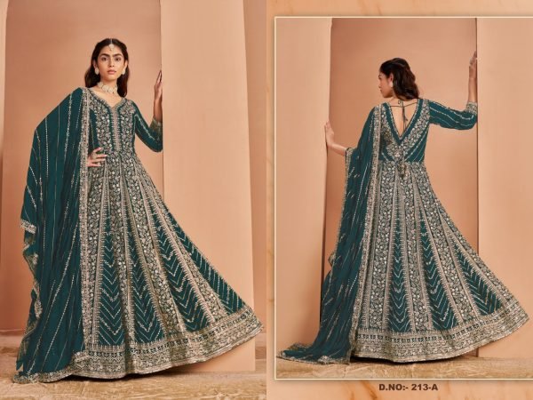 Heavy Fox Georgette Embroidery Anarkali Wedding Gown With Dupatta Wholesaler Anarakali Gown Wholesale