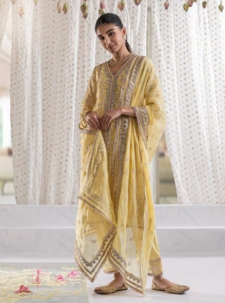 Heavy Georgette Kurti Pant Set With Embroidery Work Ready To Wear Collection