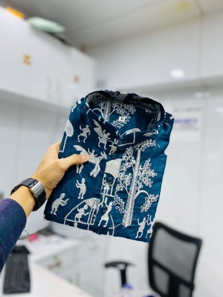 Heavy Lucknowi Soft Parbon Silk Mens Kurta Pajama Kurta Pajama Wholesale