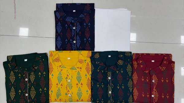 Heavy Magic Cotton Slub with Multi colour Print Kurta combo Father Son Collection 