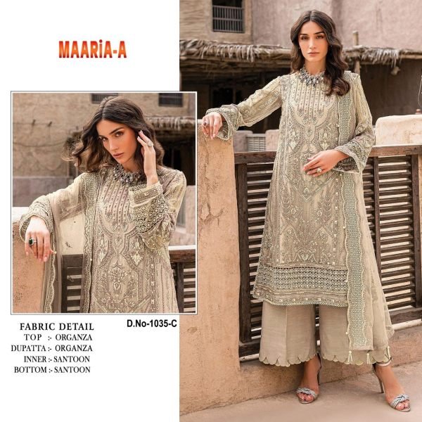 Heavy Organza With Embroidery Sequence Work with Stone Pakistani Suit Collection  Pakistani Suits Wholesale