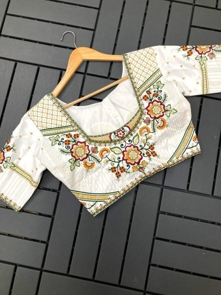 Designer Phantom Silk Blouse With Embroidery Work Blouse Collection
