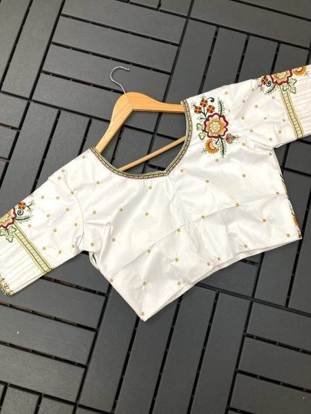 Designer Phantom Silk Blouse With Embroidery Work Blouse Collection