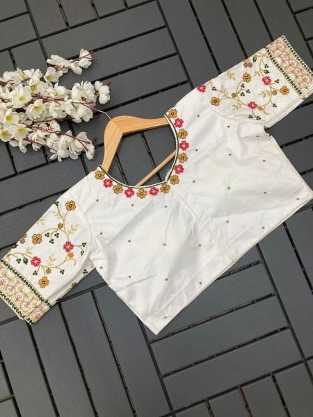 Designer Phantom Silk Blouse With Embroidery Work Blouse Collection